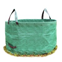 63 Gallons Reusable Garden Bag Waterproof PE Woven Fabric Yard Waste Bag for Leaves Tools Gardening Bag Esg11999